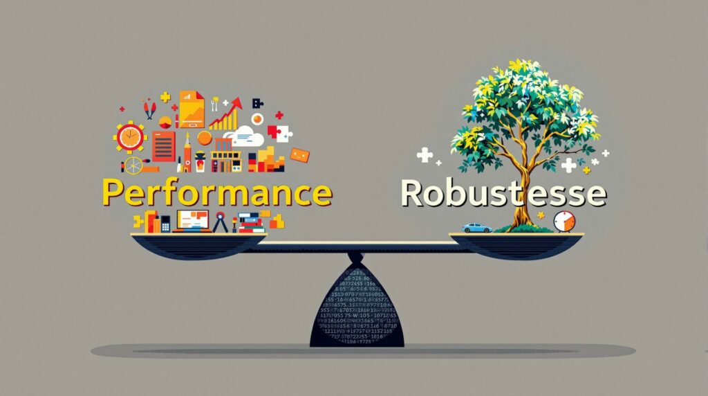 Illustration du contraste entre performance et robustesse
